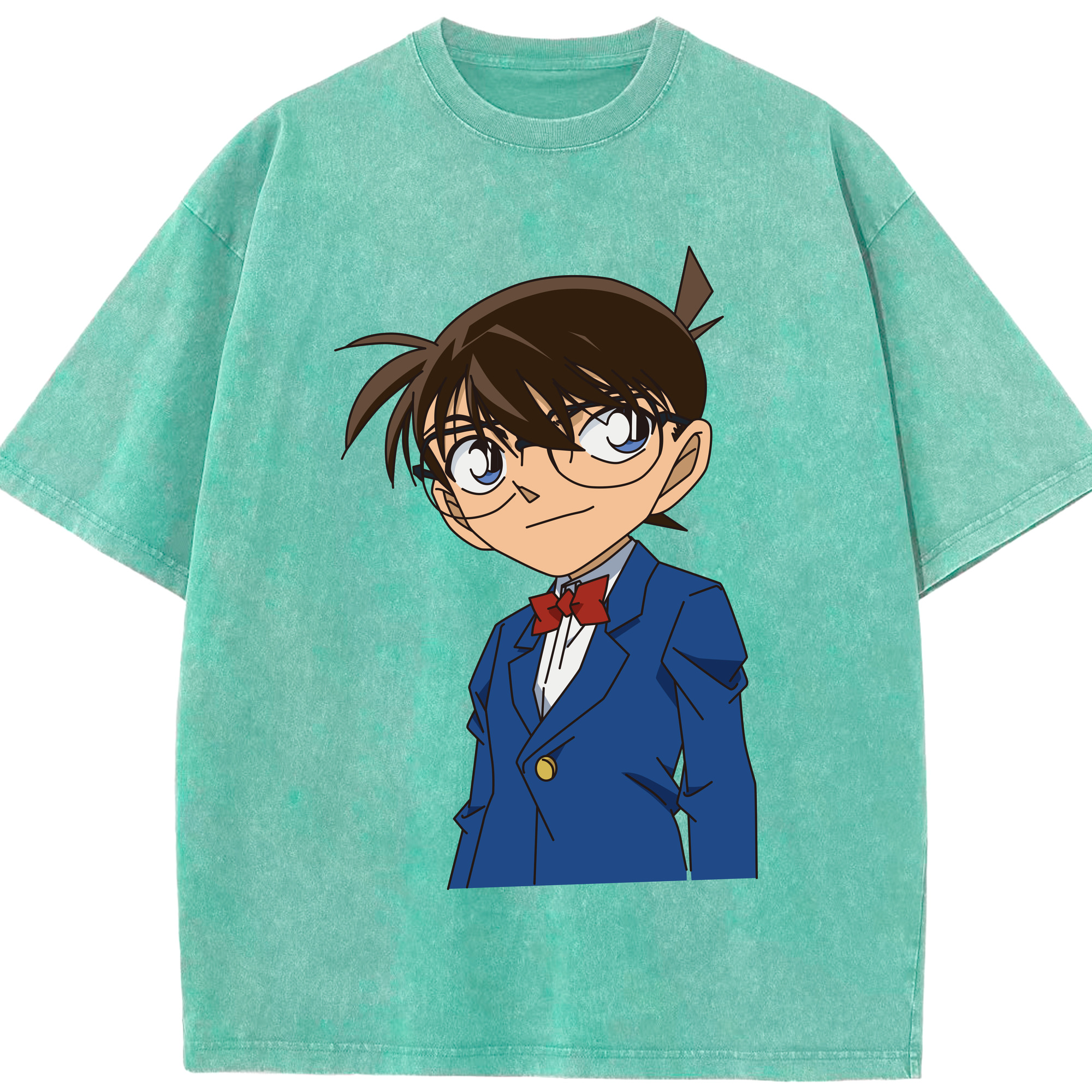 （画像用） 名探偵コナン 江戸川 コナン Detective Conan Conan Edogawa 綿100% ヴィンテージ風 半袖Tシャツ（フロントプリント）
